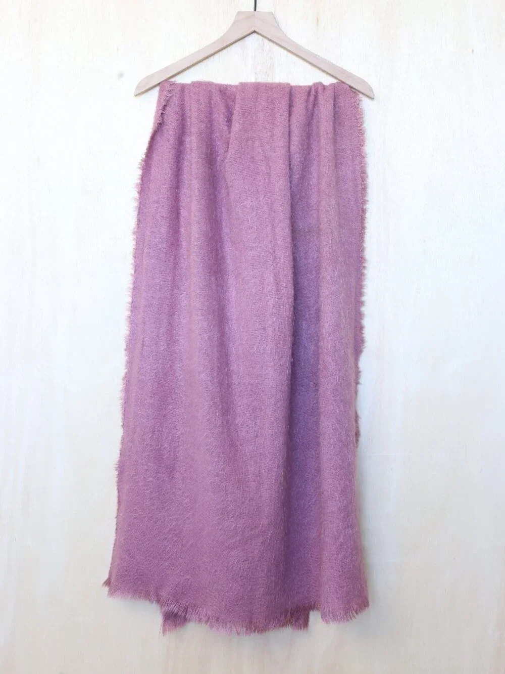 Free People Oversized Blanket Scarf Fuzzy Knit‎ Mauve Pink One Size